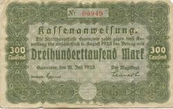 Hannover - Stadt - 31.7.1923 - 6.8.1923 - 300000 Mark