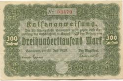 Hannover - Stadt - 31.7.1923 - 6.8.1923 - 300000 Mark
