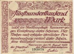 Hannover - Stadt - 10.8.1923 - 500000 Mark
