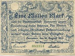 Hannover - Stadt - 10.8.1923 - 1 Million Mark