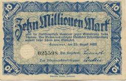 Hannover - Stadt - 25.8.1923 - 10 Millionen Mark