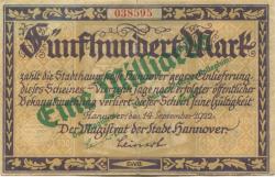 Hannover - Stadt - -- - 1 Milliarde Mark