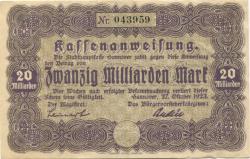Hannover - Stadt - 27.10.1923 - 20 Milliarden Mark