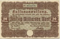 Hannover - Stadt - 27.10.1923 - 50 Milliarden Mark