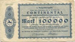 Hannover - Continental Caoutchouc und Guttapercha Co, Philippsbornstr. 1 - 10.8.1923 - 1.9.1923 - 100000 Mark