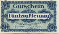 Hannover - Handelskammer - 1.10.1917 - 50 Pfennig