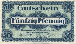 Hannover - Handelskammer - 16.9.1918 - 50 Pfennig