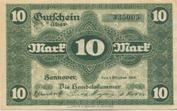 Hannover - Handelskammer - 1.10.1918 - 1.2.1919 - 10 Mark