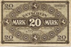 Hannover - Handelskammer - 1.10.1918 - 1.2.1919 - 20 Mark