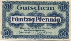 Hannover - Handelskammer - 1.6.1919 - 50 Pfennig