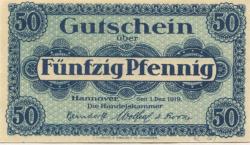 Hannover - Handelskammer - 1.12.1919 - 50 Pfennig