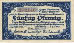 Hannover - Handelskammer - 1.7.1921 - 50 Pfennig