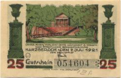 Harzgerode - Stadt - 7.7.1921 - 25 Pfennig 