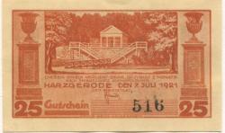 Harzgerode - Stadt - 7.7.1921 - 25 Pfennig 