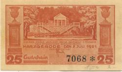 Harzgerode - Stadt - 7.7.1921 - 25 Pfennig 