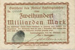 Haßlinghausen (heute: Sprockhövel) - Amt - 26.10.1923 - 1.12.1923 - 200 Milliarden Mark