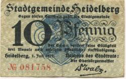 Heidelberg - Stadt - 1.7.1917 - 10 Pfennig