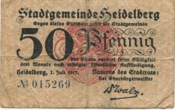 Heidelberg - Stadt - 1.7.1917 - 50 Pfennig