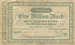 Heidelberg - Stadt - 8.8.1923 - 1 Million Mark