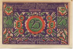 Heidgraben - Gemeinde - - 31.1.1922 - 25 Pfennig