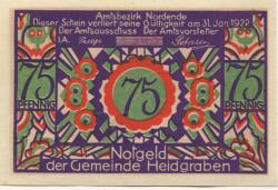 Heidgraben - Gemeinde - - 31.1.1922 - 75 Pfennig