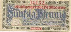 Heilbronn - Stadt - 1.12.1917 - 1.7.1921 - 50 Pfennig