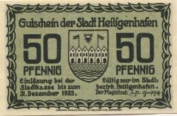 Heiligenhafen - Stadt - - 31.12.1923 - 50 Pfennig
