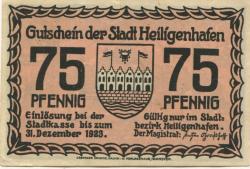 Heiligenhafen - Stadt - - 31.12.1923 - 75 Pfennig