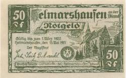 Helmarshausen (heute: Karlshafen (Bad)) - 15.5.1921 - 1.3.1922 - 50 Pfennig