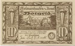 Helmarshausen (heute: Karlshafen (Bad)) - 15.5.1921 - 1.3.1922 - 1 Mark