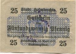 Helmbrechts - Stadt - 10.4.1917 - 25 Pfennig