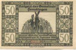 Hemdingen - Gemeinde - - 31.12.1922 - 25 Pfennig