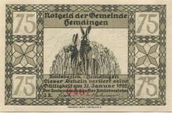 Hemdingen - Gemeinde - - 31.12.1922 - 75 Pfennig