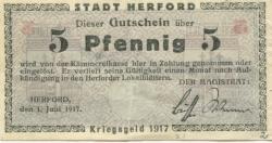 Herford - Stadt - 1.6.1917 - 5 Pfennig