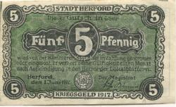 Herford - Stadt - 1.6.1917 - 5 Pfennig