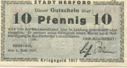 Herford - Stadt - 1.6.1917 - 10 Pfennig