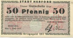 Herford - Stadt - 1.6.1917 - 50 Pfennig