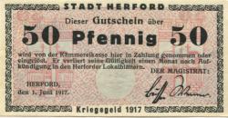 Herford - Stadt - 1.6.1917 - 50 Pfennig