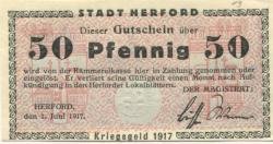 Herford - Stadt - 1.6.1917 - 50 Pfennig