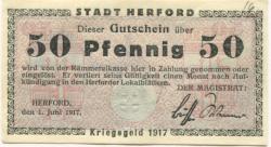 Herford - Stadt - 1.6.1917 - 50 Pfennig