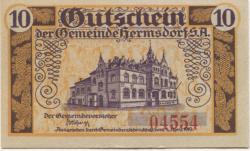 Hermsdorf - Gemeinde - 4.4.1919 - 10 Pfennig