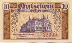 Hermsdorf - Gemeinde - 4.4.1919 - 10 Pfennig