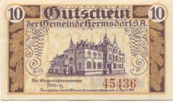 Hermsdorf - Gemeinde - 4.4.1919 - 10 Pfennig