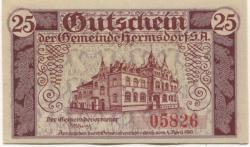 Hermsdorf - Gemeinde - 4.4.1919 - 25 Pfennig 