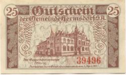 Hermsdorf - Gemeinde - 4.4.1919 - 25 Pfennig