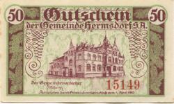 Hermsdorf - Gemeinde - 4.4.1919 - 50 Pfennig