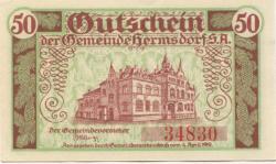 Hermsdorf - Gemeinde - 4.4.1919 - 50 Pfennig