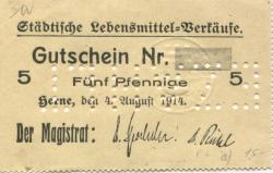 Herne - Stadt - 4.8.1914 - 5 Pfennig