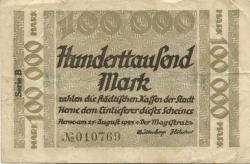 Herne - Stadt - 25.8.1923 - 100000 Mark