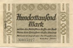 Herne - Stadt - 25.8.1923 - 100000 Mark